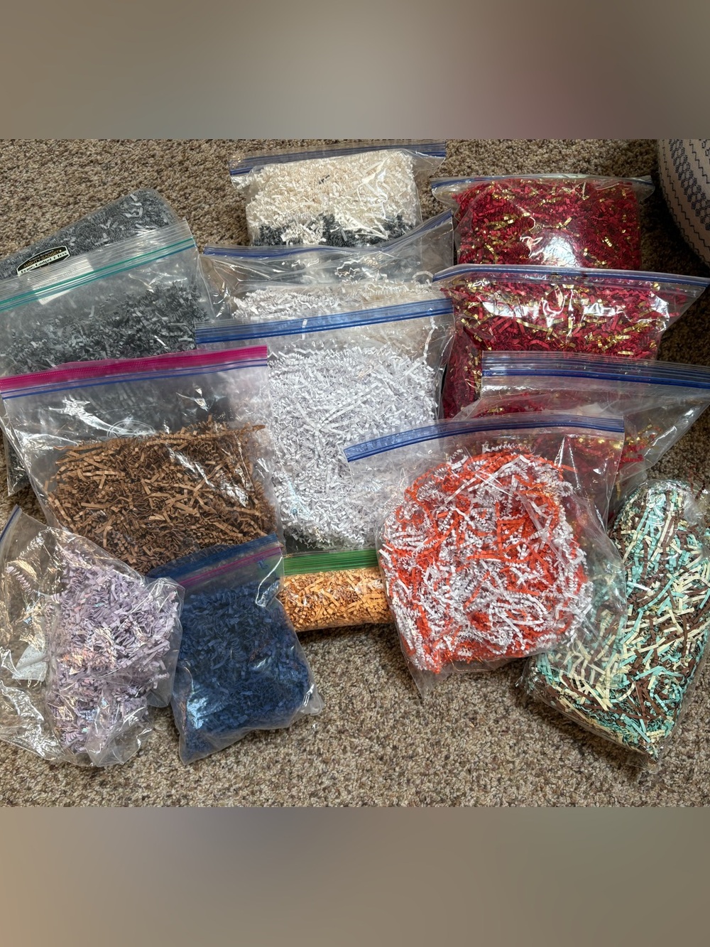 Huge lot of crinkle shred/basket filler.